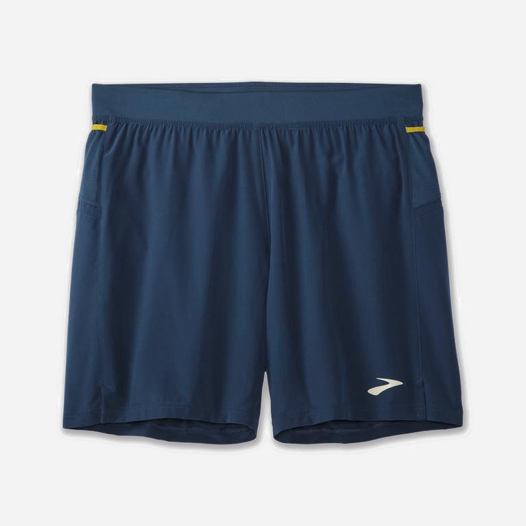 Brooks Sherpa 7 2-In-1 Mens Running Shorts Ireland Indigo Rush/Golden Hour (TYFB-47690)